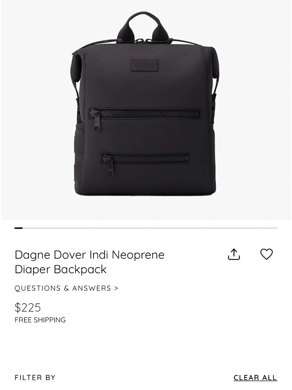 Dagne Dover Neoprene Backpack in Black